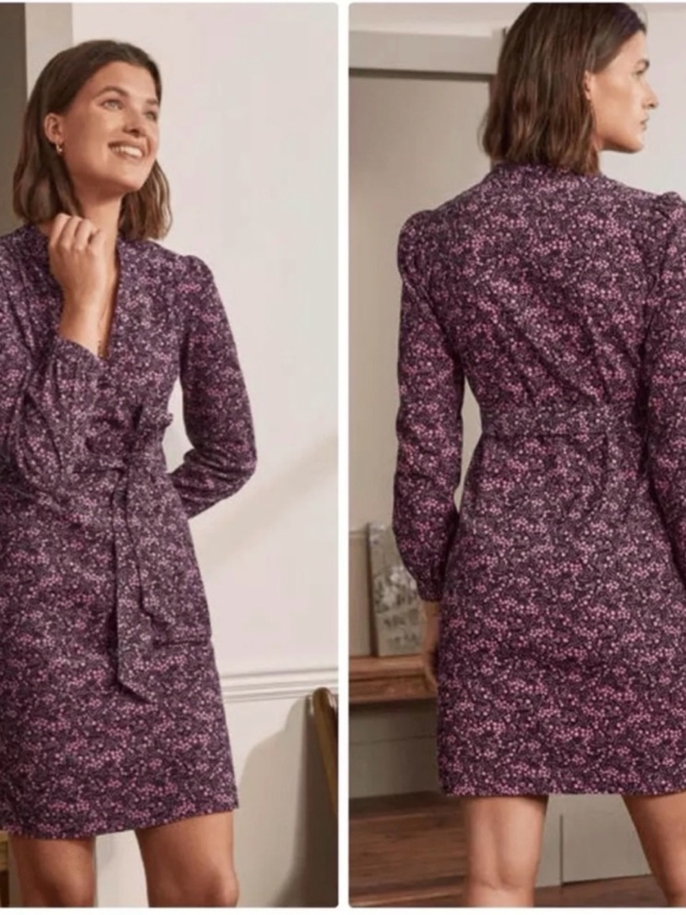 NWT BODEN Esmeralda Corduroy tie waist dress in enchanting forest, Size 4 B08
